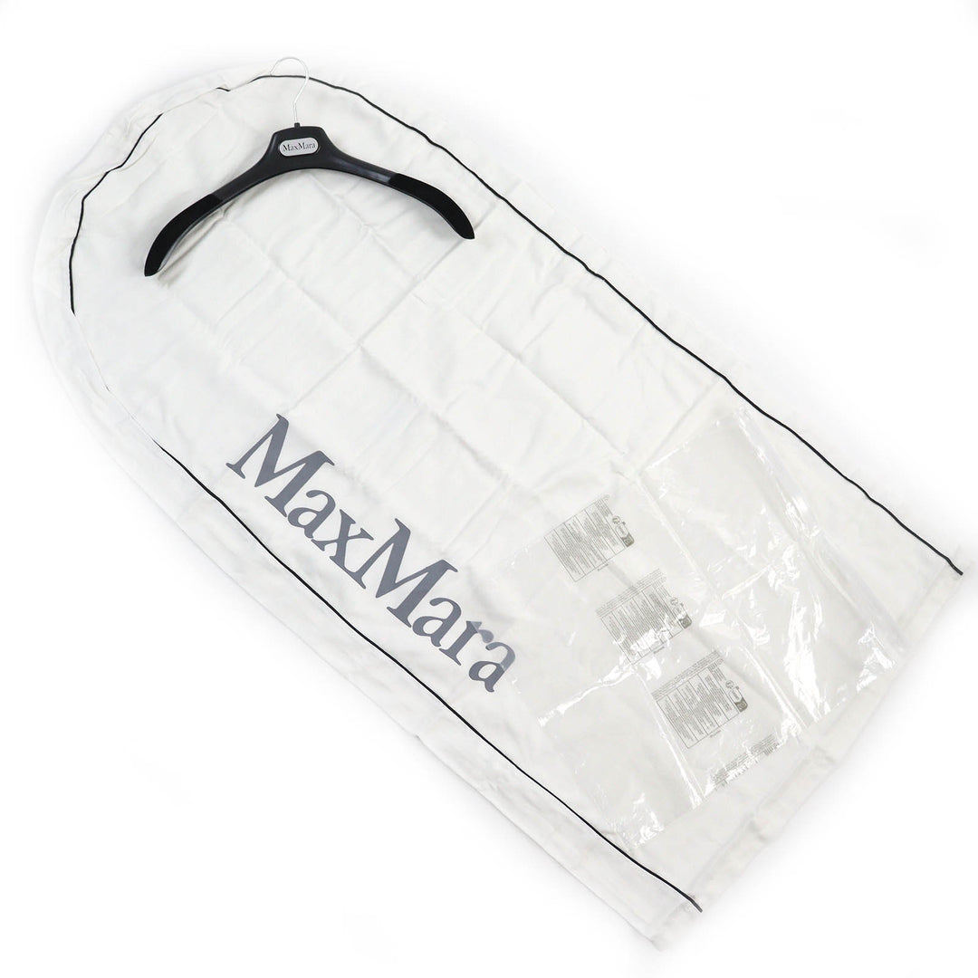 未使用品△Max Mara マックスマーラ 2023年製 テディベア アルパカ ウール シルク 白タグ ショートスリーブ ケープコート ポンチョ ML