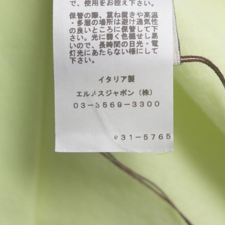 未使用▼HERMES エルメス 2023年製 31-5765 シュヴォー アン シン メトリー ラムレザーパッチ クルーネック スウェット ライム M 正規品