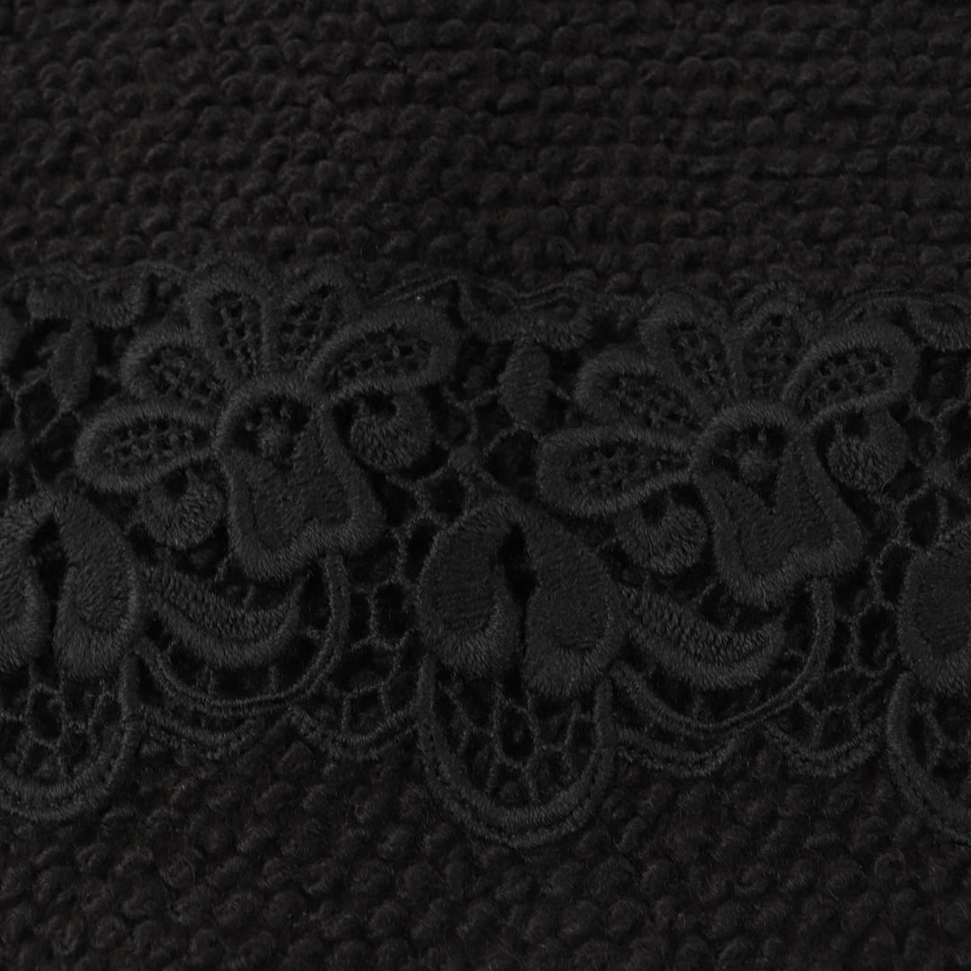 未使用品☆DOLCE&amp;GABBANA ドルチェ＆ガッバーナ 黒タグ F4R37T ウール シルク混 フラワーレース ニット スカート ブラック 36 正規品