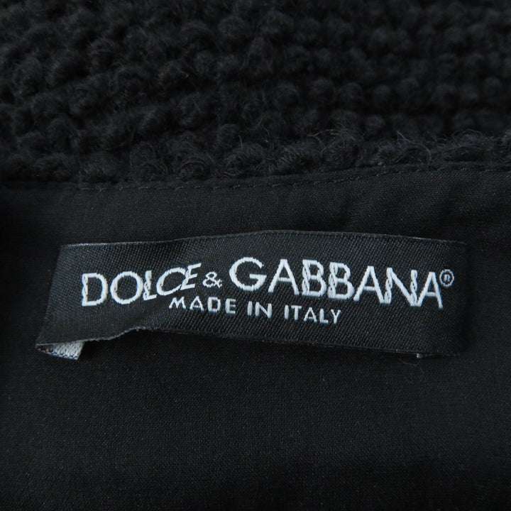 未使用品☆DOLCE&amp;GABBANA ドルチェ＆ガッバーナ 黒タグ F4R37T ウール シルク混 フラワーレース ニット スカート ブラック 36 正規品