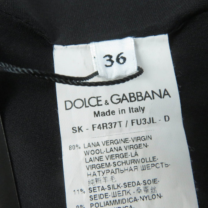 未使用品☆DOLCE&amp;GABBANA ドルチェ＆ガッバーナ 黒タグ F4R37T ウール シルク混 フラワーレース ニット スカート ブラック 36 正規品