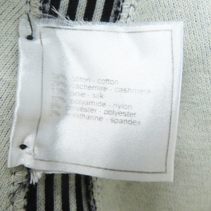 美品◎CHANEL シャネル 08C P32497 エアライン カシミヤ混 飛行機チャーム付き ニットスカート ダークネイビー ホワイト シルバー金具 40