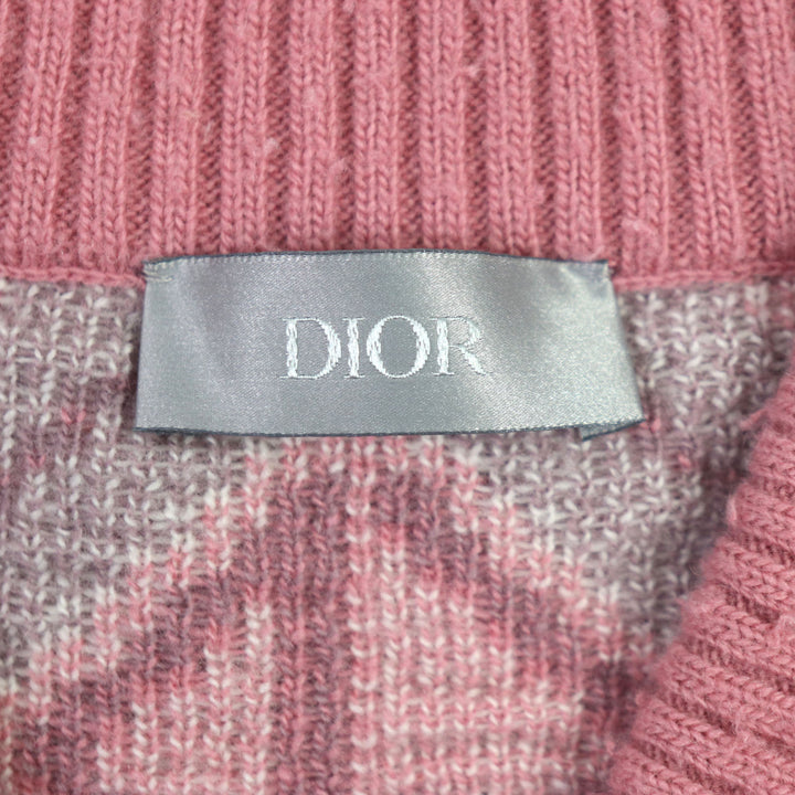 極美品▼DIOR ディオール オム Travis Scott トラヴィススコット 22SS 283M641AT067 Cactus jack CDダイヤモンド ピリング加工 ニット L