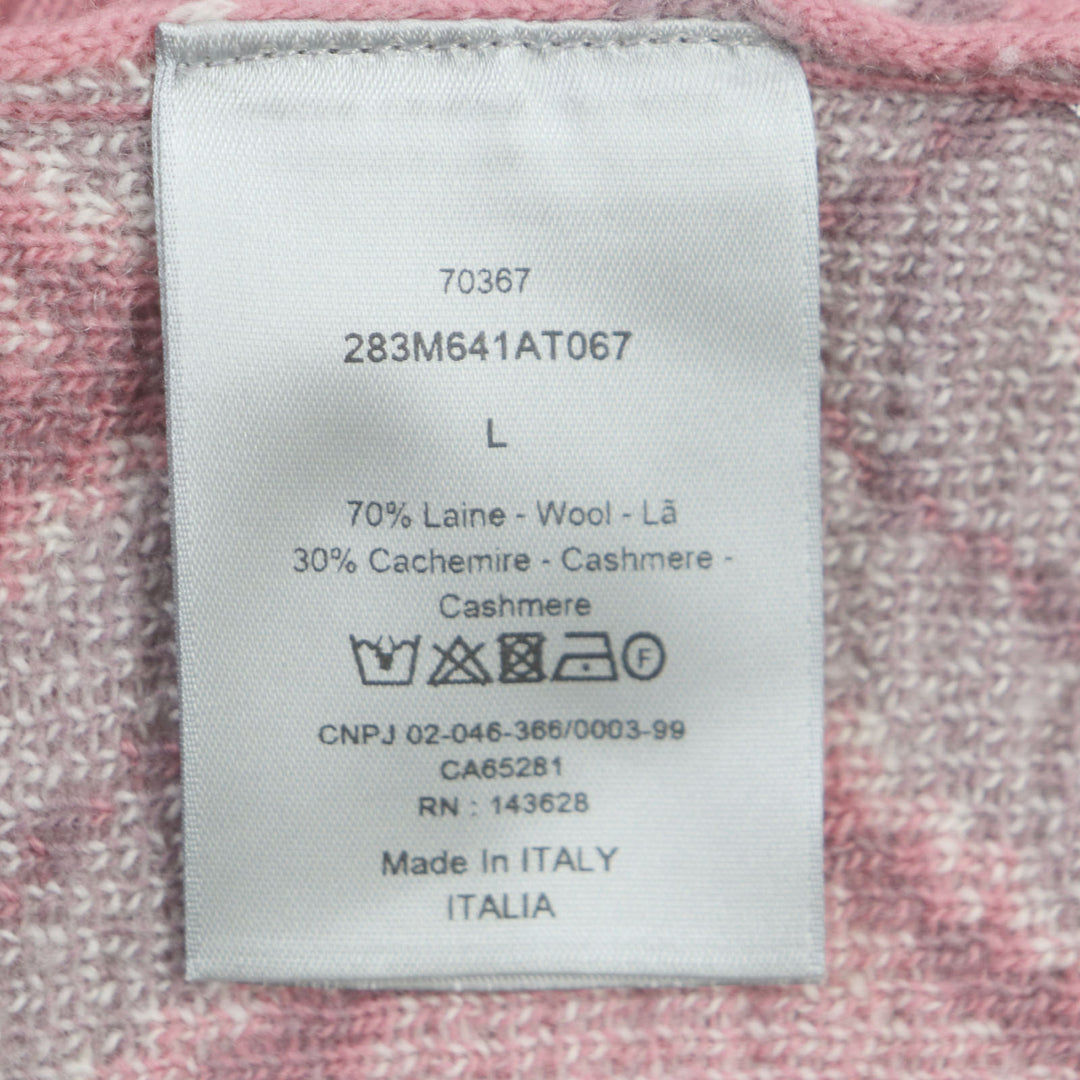 極美品▼DIOR ディオール オム Travis Scott トラヴィススコット 22SS 283M641AT067 Cactus jack CDダイヤモンド ピリング加工 ニット L