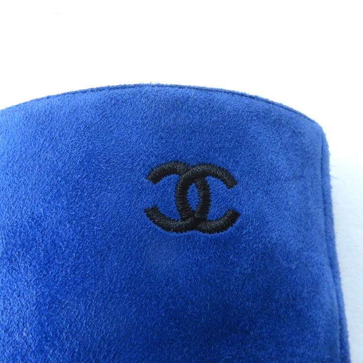 美品★CHANEL シャネル G33119 GABRIEIIE COCO ココマーク刺繍入り サテン使い ポインテッドトゥ スウェードレザー ショートブーツ 35