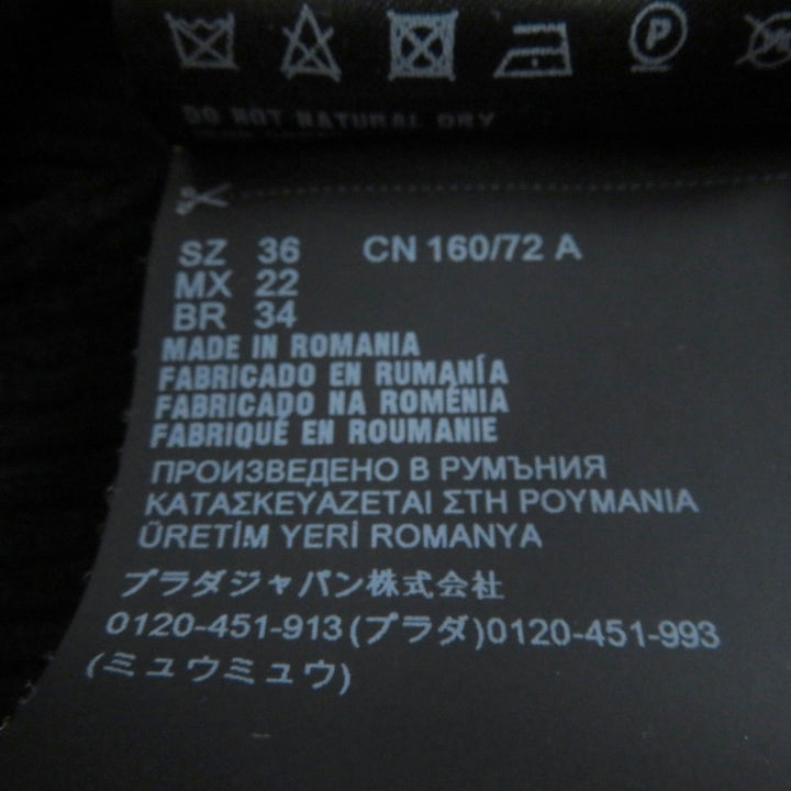 美品☆PRADA プラダ 2023年製 DNA945 コットン100％ リブ編み 長袖 ハイネック ニット トップス ブラック 36 正規品 レディース