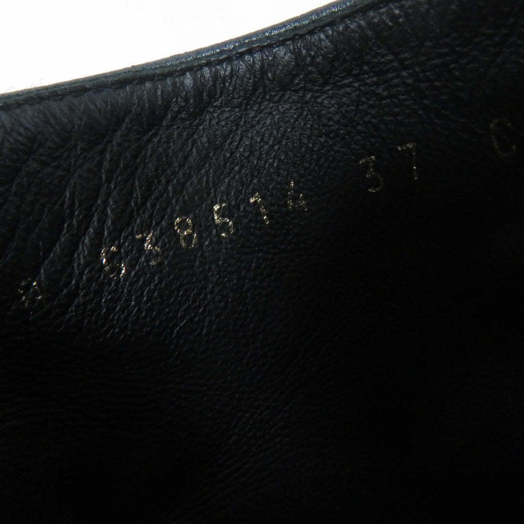 極美品☆CHANEL シャネル G38514 ロゴ マトラッセ Fパール付 レースアップ レザー アンクルブーツ ブラック 37 イタリア製 レディース