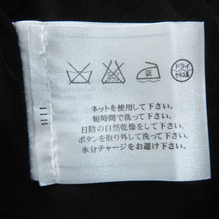 美品◎CHANEL シャネル Ｐ42616／Ｐ42872 ウール シルク混 ラインストーンココボタン・プレート付 単色ツイード セットアップ 黒 36・34
