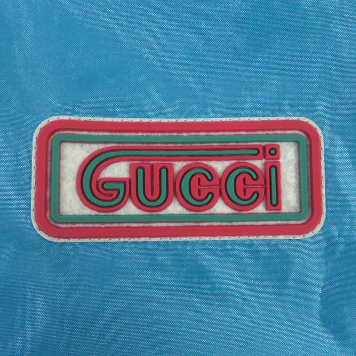 極美品□GUCCI グッチ 23SS 740572 フーデッド マウンテンパーカー ナイロンジャンパー ブルー系マルチ 42 イタリア製 正規品 メンズ