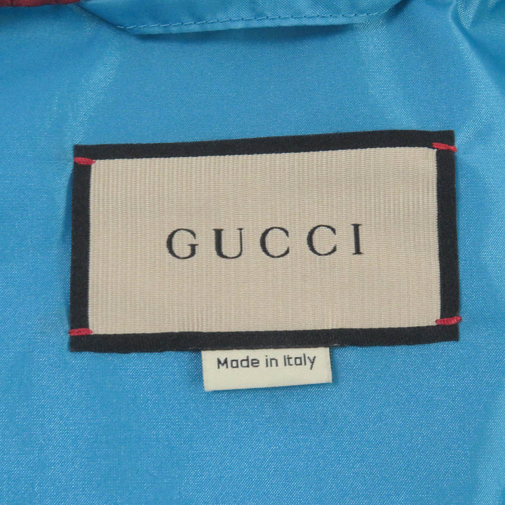 極美品□GUCCI グッチ 23SS 740572 フーデッド マウンテンパーカー ナイロンジャンパー ブルー系マルチ 42 イタリア製 正規品 メンズ