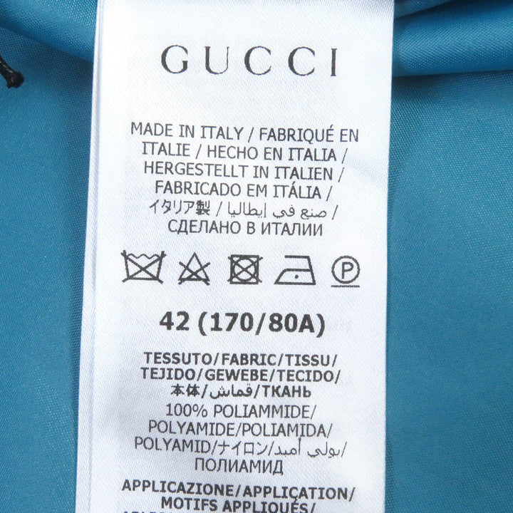 極美品□GUCCI グッチ 23SS 740572 フーデッド マウンテンパーカー ナイロンジャンパー ブルー系マルチ 42 イタリア製 正規品 メンズ