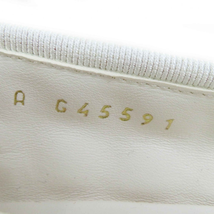 美品◎CHANEL シャネル 24P G45591 バレリーナ ココマーク リボン付 ラムスキン フラットシューズ／バレエシューズ 黒 白 赤 36 箱・袋付