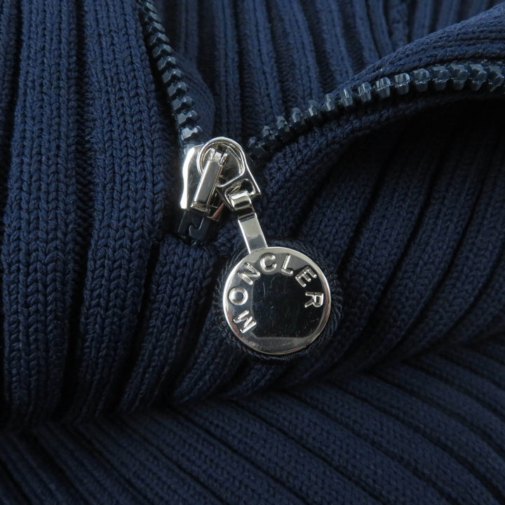 未使用品★MONCLER モンクレール TUTA クルーネック ノースリーブ リブニット ジャンプスーツ ネイビー M イタリア製 レディース