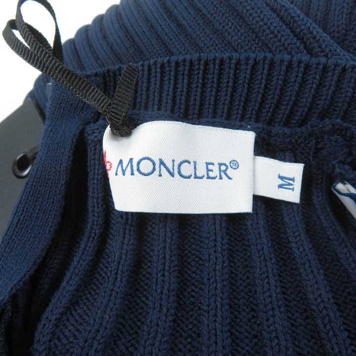 未使用品★MONCLER モンクレール TUTA クルーネック ノースリーブ リブニット ジャンプスーツ ネイビー M イタリア製 レディース