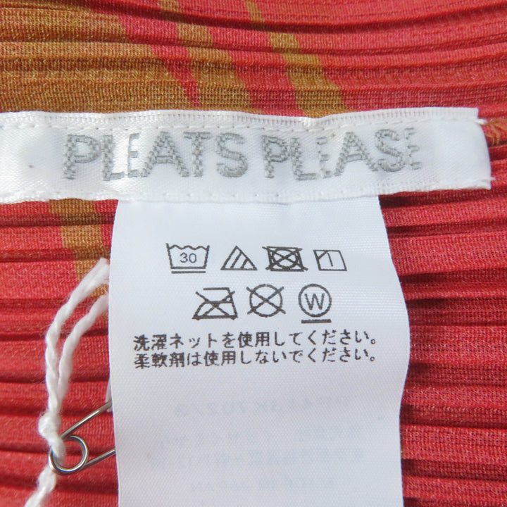 未使用品☆PLEATS PLEASE プリーツプリーズ 24SS PIQUANT 総柄デザイン 半袖 トップス スカート セットアップ レッド系 3 日本製 正規品