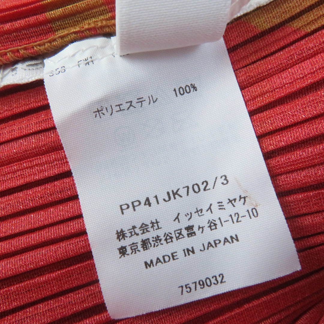 未使用品☆PLEATS PLEASE プリーツプリーズ 24SS PIQUANT 総柄デザイン 半袖 トップス スカート セットアップ レッド系 3 日本製 正規品