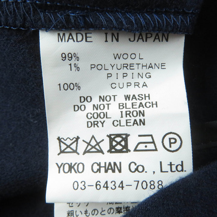 極美品☆YOKO CHAN ヨーコチャン YCD-418-418 ウール フェイクパール付 ノースリーブ ワンピース ダークネイビー 36 正規品 レディース