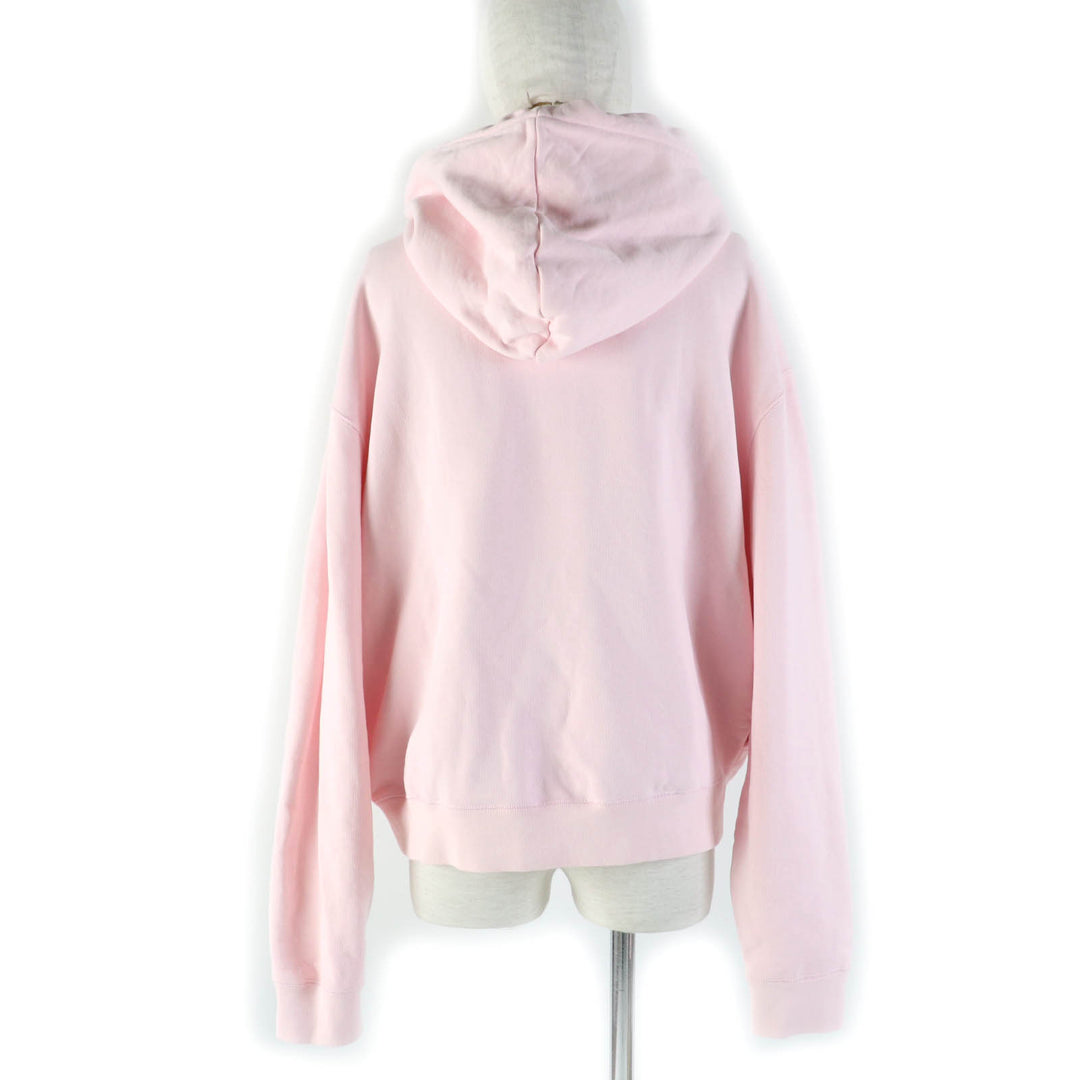 美品☆MONCLER モンクレール 2023年製 HOODIE コットン100％ ロゴワッペン・ロゴ刺繍入り パーカー ピンク L 正規品 レディース
