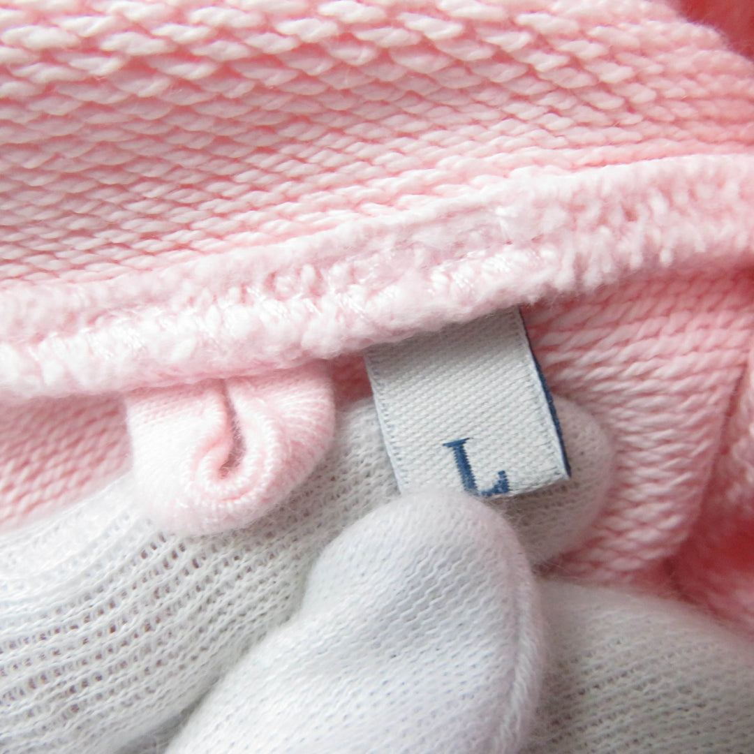 美品☆MONCLER モンクレール 2023年製 HOODIE コットン100％ ロゴワッペン・ロゴ刺繍入り パーカー ピンク L 正規品 レディース