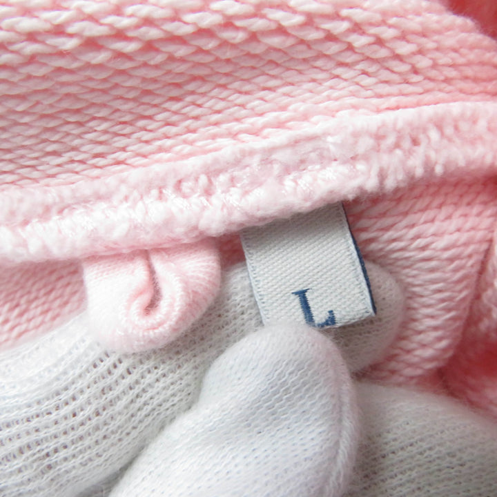 美品☆MONCLER モンクレール 2023年製 HOODIE コットン100％ ロゴワッペン・ロゴ刺繍入り パーカー ピンク L 正規品 レディース