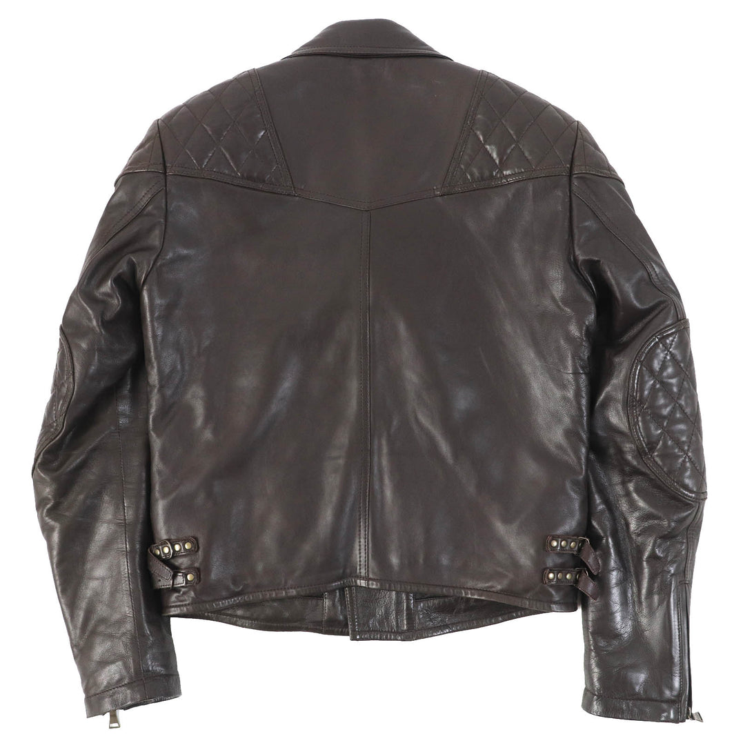 美品△Paul Smith COLLECTION ポールスミスコレクション ラムレザー エルボーパッチ 中綿入り ライダース レザージャケット M 正規品