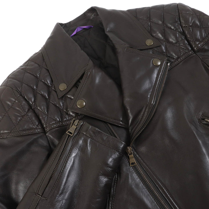美品△Paul Smith COLLECTION ポールスミスコレクション ラムレザー エルボーパッチ 中綿入り ライダース レザージャケット M 正規品