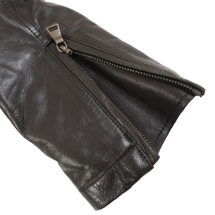 美品△Paul Smith COLLECTION ポールスミスコレクション ラムレザー エルボーパッチ 中綿入り ライダース レザージャケット M 正規品