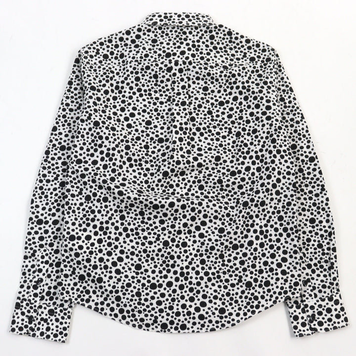 極美品○LOUIS VUITTON ルイヴィトン ヤヨイクサマ 23SS 1AB6I0 Infinity Dots Printed Zipped Shirt ロゴ刺繍 ジップジャケット S 正規