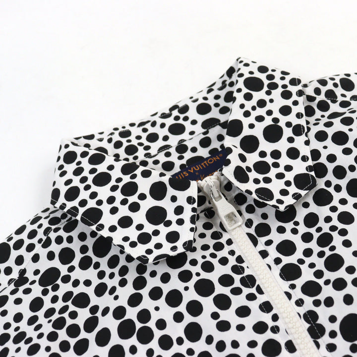 極美品○LOUIS VUITTON ルイヴィトン ヤヨイクサマ 23SS 1AB6I0 Infinity Dots Printed Zipped Shirt ロゴ刺繍 ジップジャケット S 正規