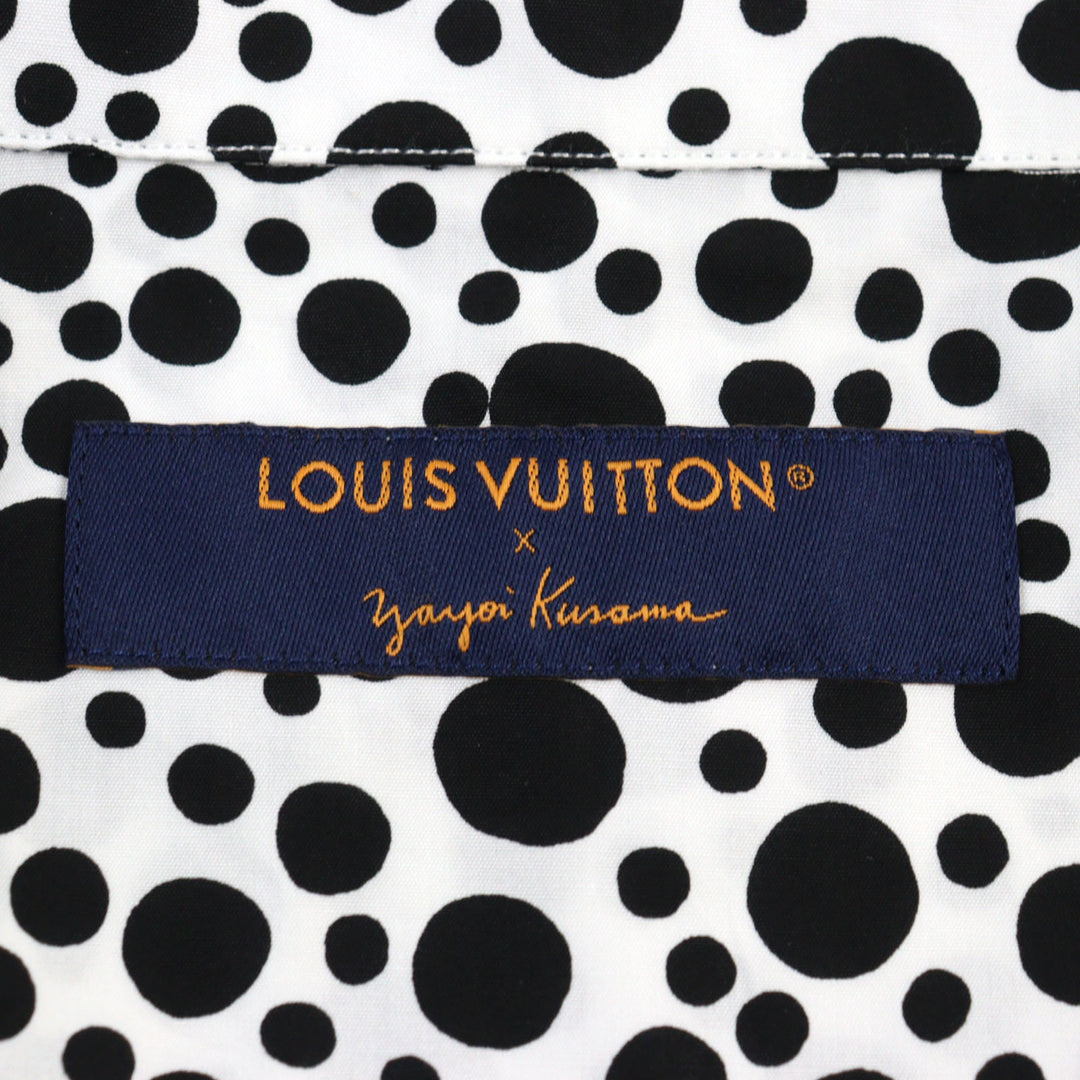 極美品○LOUIS VUITTON ルイヴィトン ヤヨイクサマ 23SS 1AB6I0 Infinity Dots Printed Zipped Shirt ロゴ刺繍 ジップジャケット S 正規