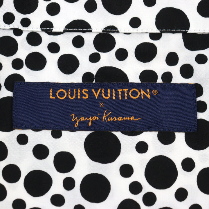 極美品○LOUIS VUITTON ルイヴィトン ヤヨイクサマ 23SS 1AB6I0 Infinity Dots Printed Zipped Shirt ロゴ刺繍 ジップジャケット S 正規