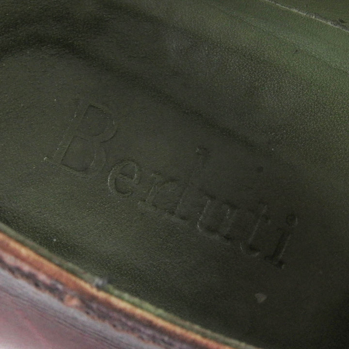 良品□Berluti ベルルッティ デムジュール スカーズ カリグラフィ スクリット パティーヌ シングルモンクストラップ レザーシューズ 9