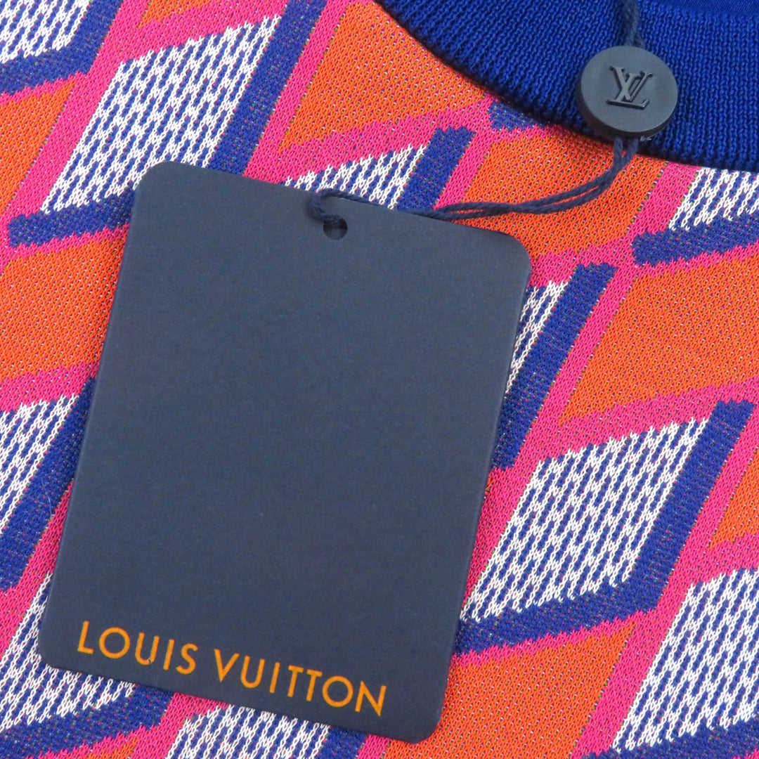 未使用△LOUIS VUITTON ルイヴィトン 22AW コットン100％ ダイヤモンドダミエ 総柄 ロングスリーブ ニット スウェット M 正規品 伊製