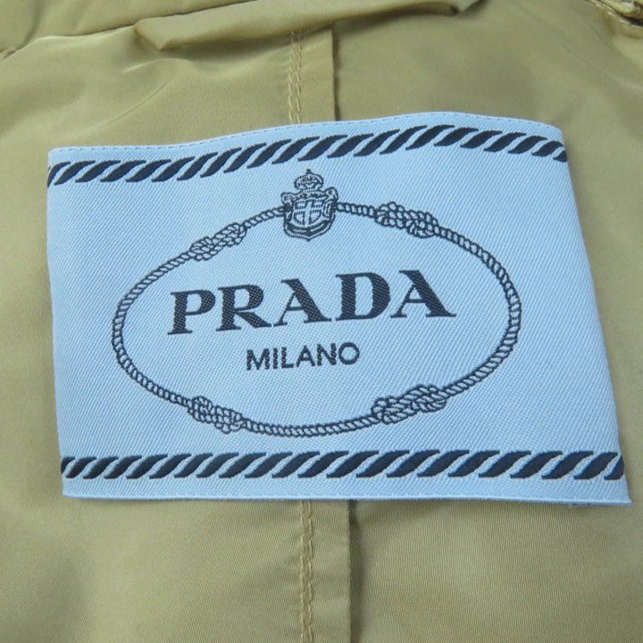 極美品☆PRADA プラダ 2021年製 292024 Re-Nylon ナイロン ロングコート ベージュ 38 ハンガー・ガーメント付 伊製 正規品 レディース