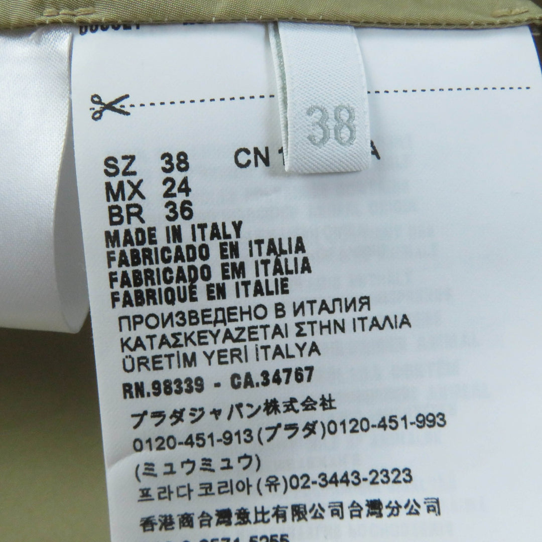 極美品☆PRADA プラダ 2021年製 292024 Re-Nylon ナイロン ロングコート ベージュ 38 ハンガー・ガーメント付 伊製 正規品 レディース