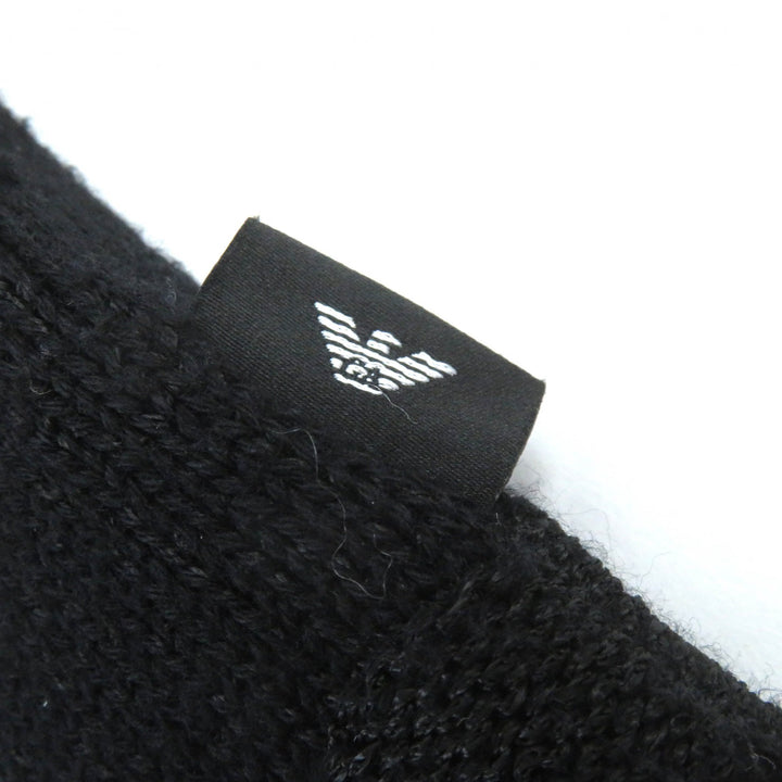 美品△EMPORIO ARMANI エンポリオ アルマーニ 黒タグ 3Z1MY1 総織柄 クルーネック ロングスリーブ ニット セーター ブラック M 正規品