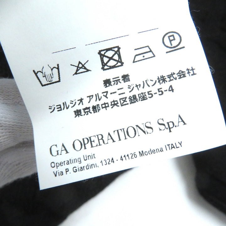 美品△EMPORIO ARMANI エンポリオ アルマーニ 黒タグ 3Z1MY1 総織柄 クルーネック ロングスリーブ ニット セーター ブラック M 正規品