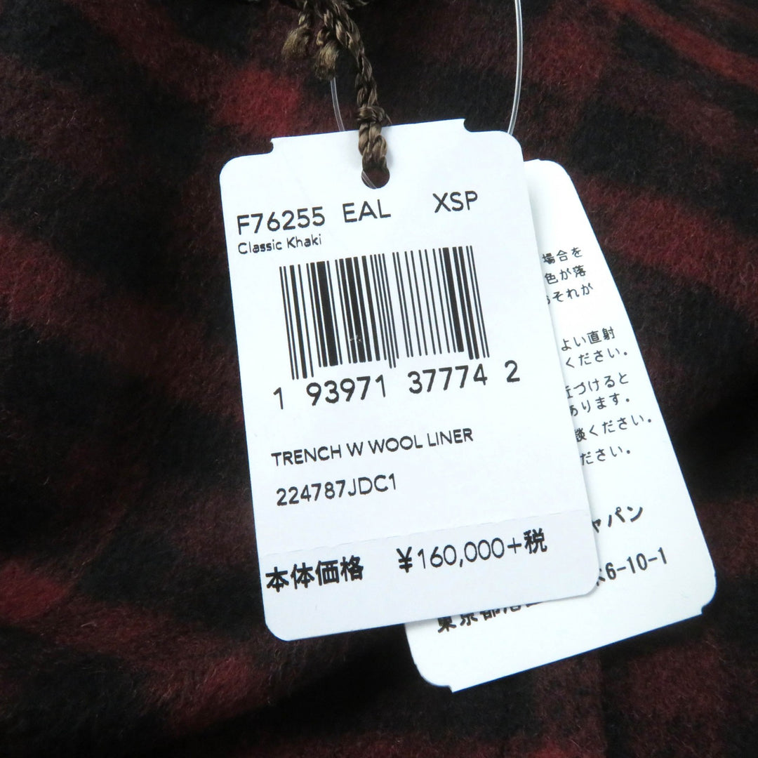 未使用品★COACH コーチ F76255 襟ムートン・ウールライナー・ベルト付 トレンチコート XS（日本Sサイズ相当） 正規品 定価176000円