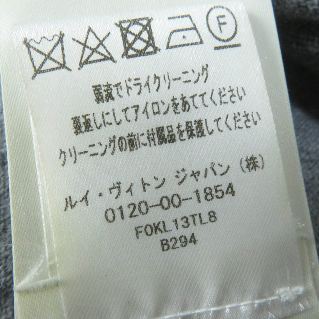 美品☆LOUIS VUITTON ルイヴィトン 23SS カシミヤ ウール ロゴ金具付 長袖 タートルネック ニット グレー S 伊製 正規品 レディース