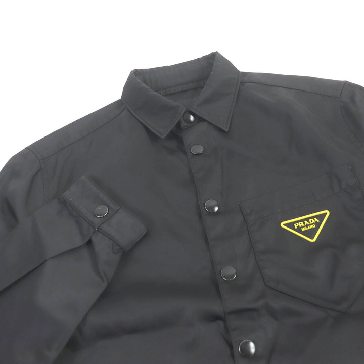 美品□PRADA プラダ 20SS SC520 Re-Nylon Shirt トライアングルロゴ コーチジャケット シャツジャケット ブラック S イタリア製 正規品