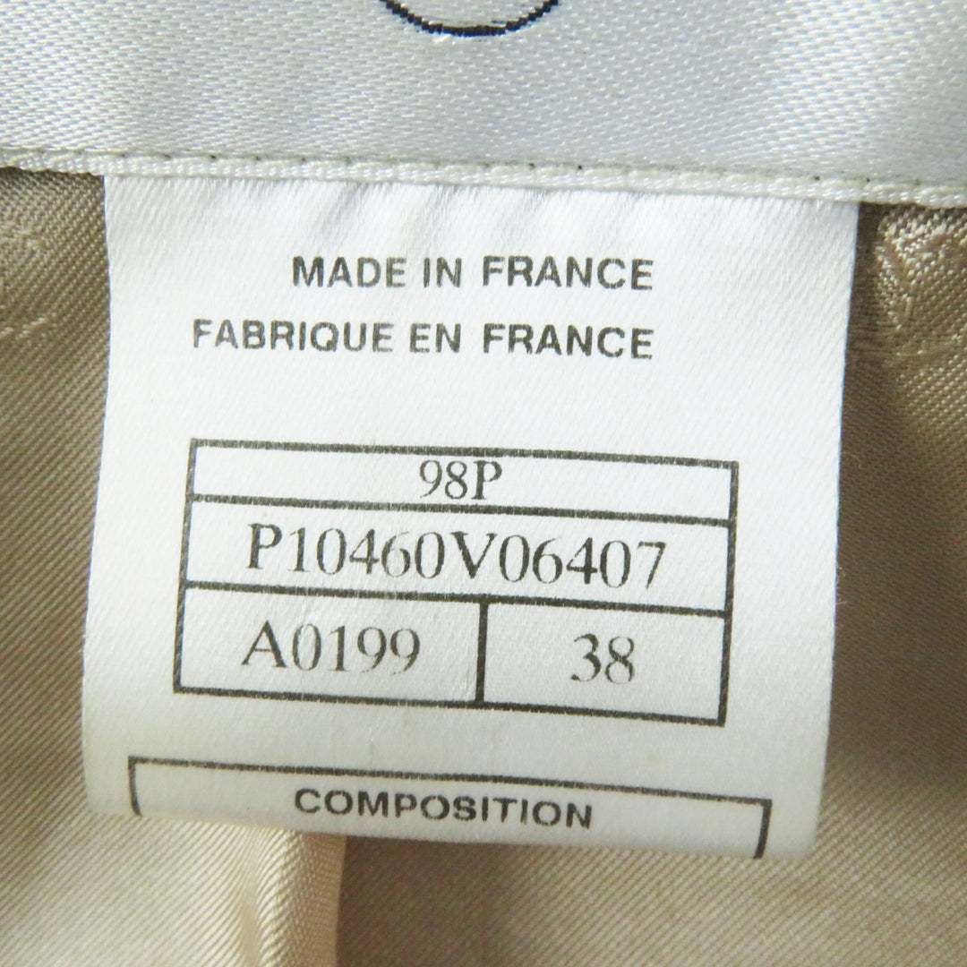 美品◎CHANEL シャネル ヴィンテージ 98P P10460 ココマークボタン ダブルブレスト ツイード セットアップ マルチ 38 正規品 レディース