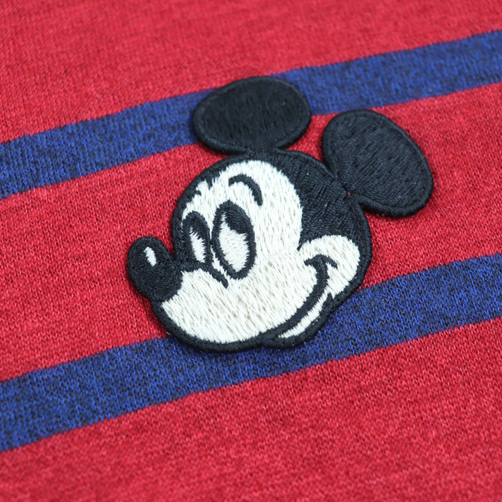 美品○GUCCI×Disney グッチ×ディズニー 598971 リネン70%　 ミッキーワッペン ロゴタグ付き 半袖Ｔシャツ ボーダー柄 XS 正規品 メンズ