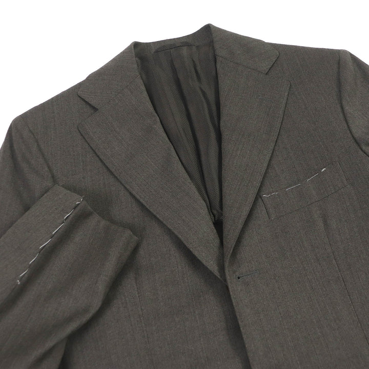 未使用品□Sartorio サルトリオ ウール100％ シングルスーツ ブレザー スラックス セットアップ ブラウン系 44 イタリア製 正規品 メンズ