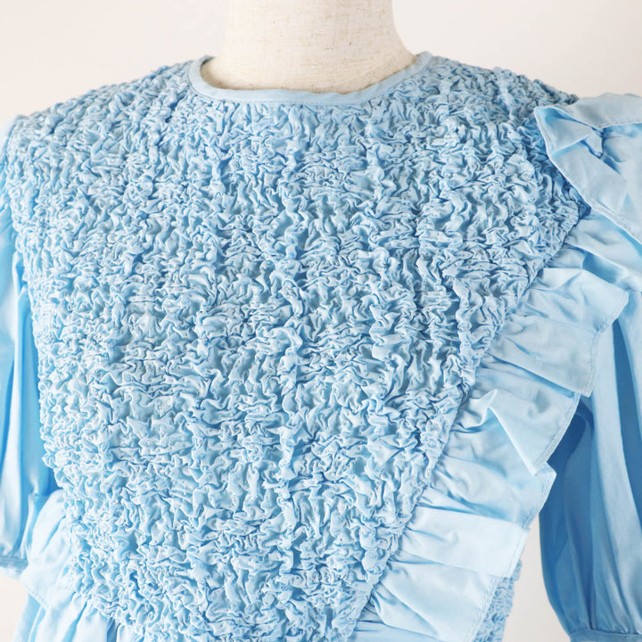 未使用品◎CECILIE BAHNSEN セシリーバンセン 1577-343-1280-7100 CARLOTTA TOP フリルギャザー パフスリーブ トップス 6 定価141900円
