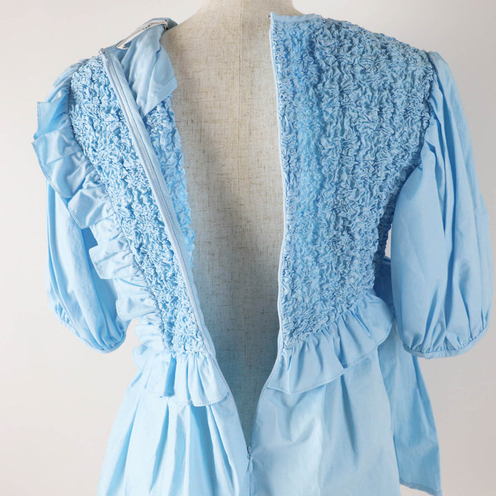 未使用品◎CECILIE BAHNSEN セシリーバンセン 1577-343-1280-7100 CARLOTTA TOP フリルギャザー パフスリーブ トップス 6 定価141900円