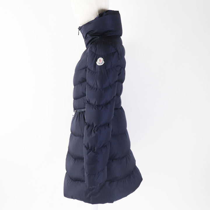 良品◎MONCLER モンクレール MIRIELON ミリエロン ワッペン付き 美シルエット ダウンコート ネイビー 00 正規品 レディース