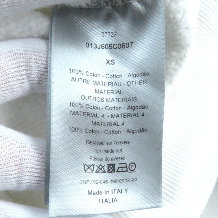 良品△DIOR ディオール オム 013J605C0607 コットン100％ オブリーク パイル地 総柄 プルオーバー パーカー ホワイト XS 伊製 正規品