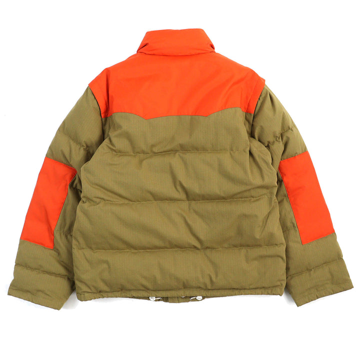 美品△GUCCI グッチ 21AW 641311 ロゴワッペン 2WAY ジップアップ ダウンジャケット ダウンベスト キャメル オレンジ 46 正規品 メンズ