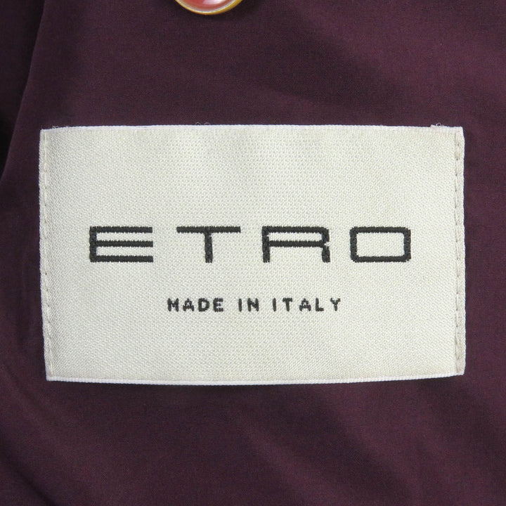 極美品□ETRO エトロ 20AW ペイズリー 総柄 コーデュロイ ダウンベスト ジレ ボルドー系 XS ハンガー付き イタリア製 正規品 メンズ