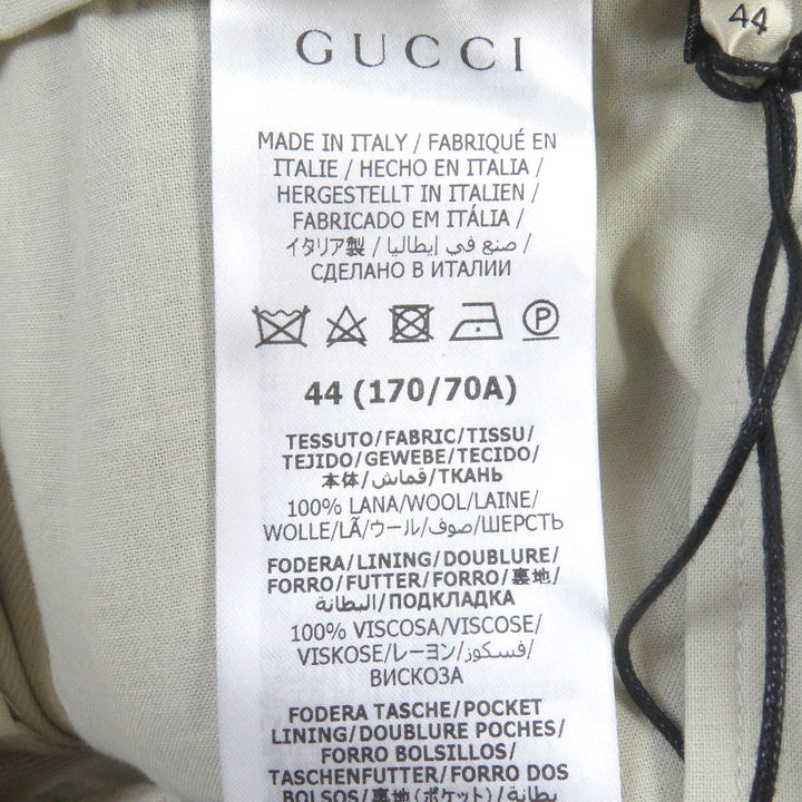 未使用品□GUCCI グッチ 23SS 710564 ウール100％ チェック柄 ハーフパンツ ワイドパンツ ベージュ系 44 イタリア製 正規品 メンズ